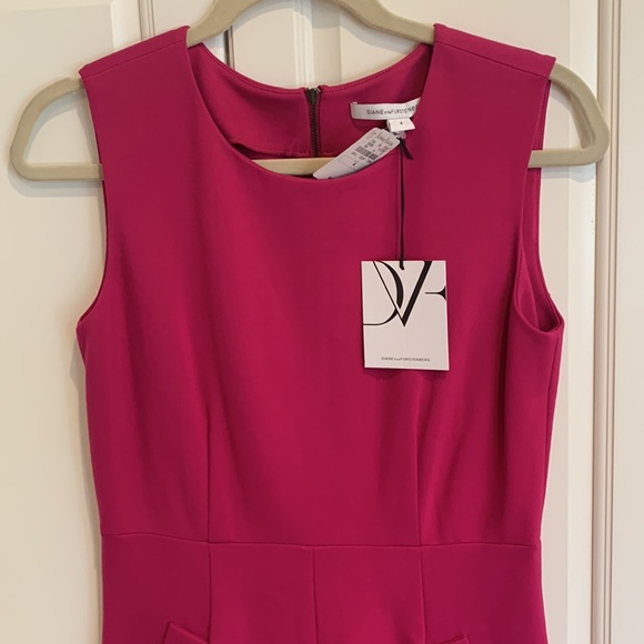 Diane Von Furstenberg Barbie Capreena Dress Hot Pink Flamingo💕 Barbicore Dress - Picture 4 of 16